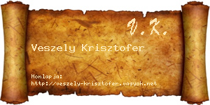 Veszely Krisztofer névjegykártya